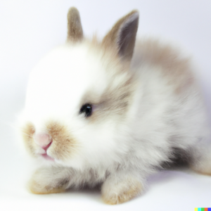 white and brown baby bunny